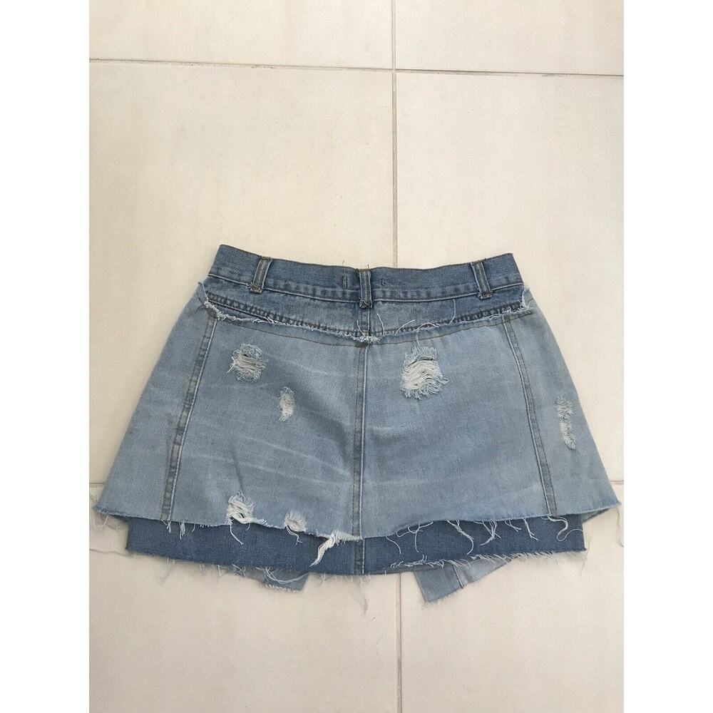 36Point5 Distressed Denim Micro Mini Skirt - Picture 8 of 12